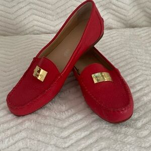 Kate Spade Red Leather loafers Size 9